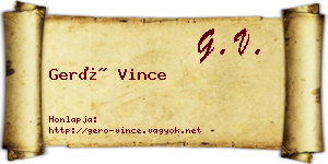Gerő Vince névjegykártya